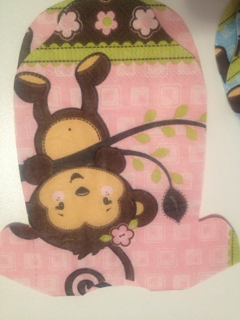 Pack of 30 Baby shower onesie napkins or banner decoration with little monkey - choose boy or girl. Il_170x135