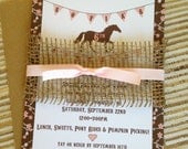 DIY Printable Pony Party Invitation Vintage Style, Shabby Chic - pony invite