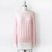 pink cable knit sweater / vintage 1980s pointelle sweater / pastel pullover knit sweater