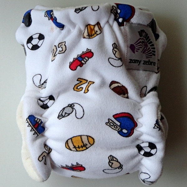 Fitted Cloth Diaper - Extra Small - Play Ball - Free US Shipping