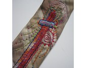 Utility Pole Hand Embroidered Tie