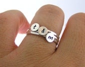 Custom Initial Stack Rings, Sterling Silver Rings, Personalized Rings, Set Of Three