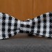 Black and White Houndstooth Pattern Bow Tie