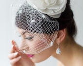 Birdcage Veil, Chenille Dot Netted Veil, Wedding Veil