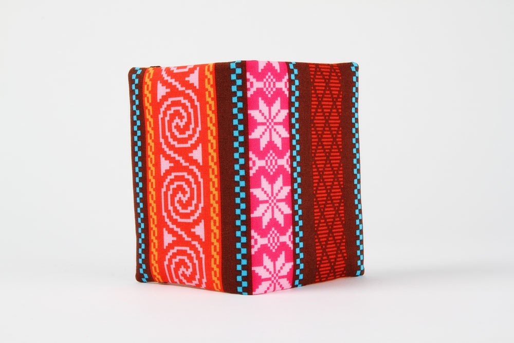 Card holder - Fair isle stripe in orange