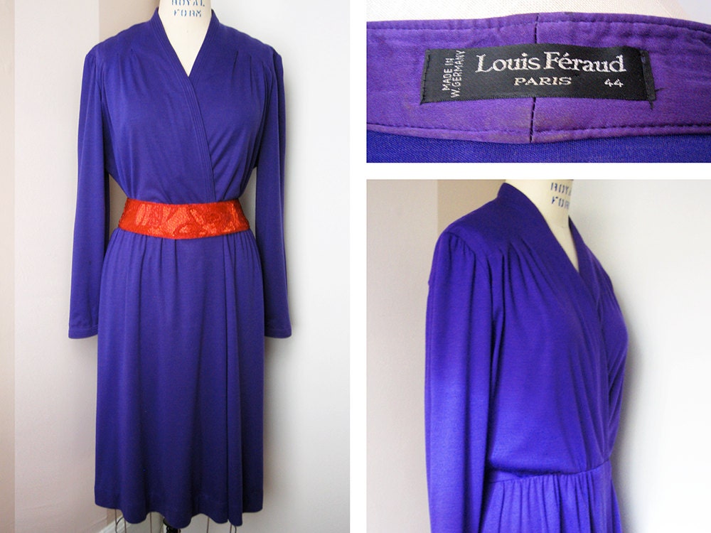 purple jersey wrap dress