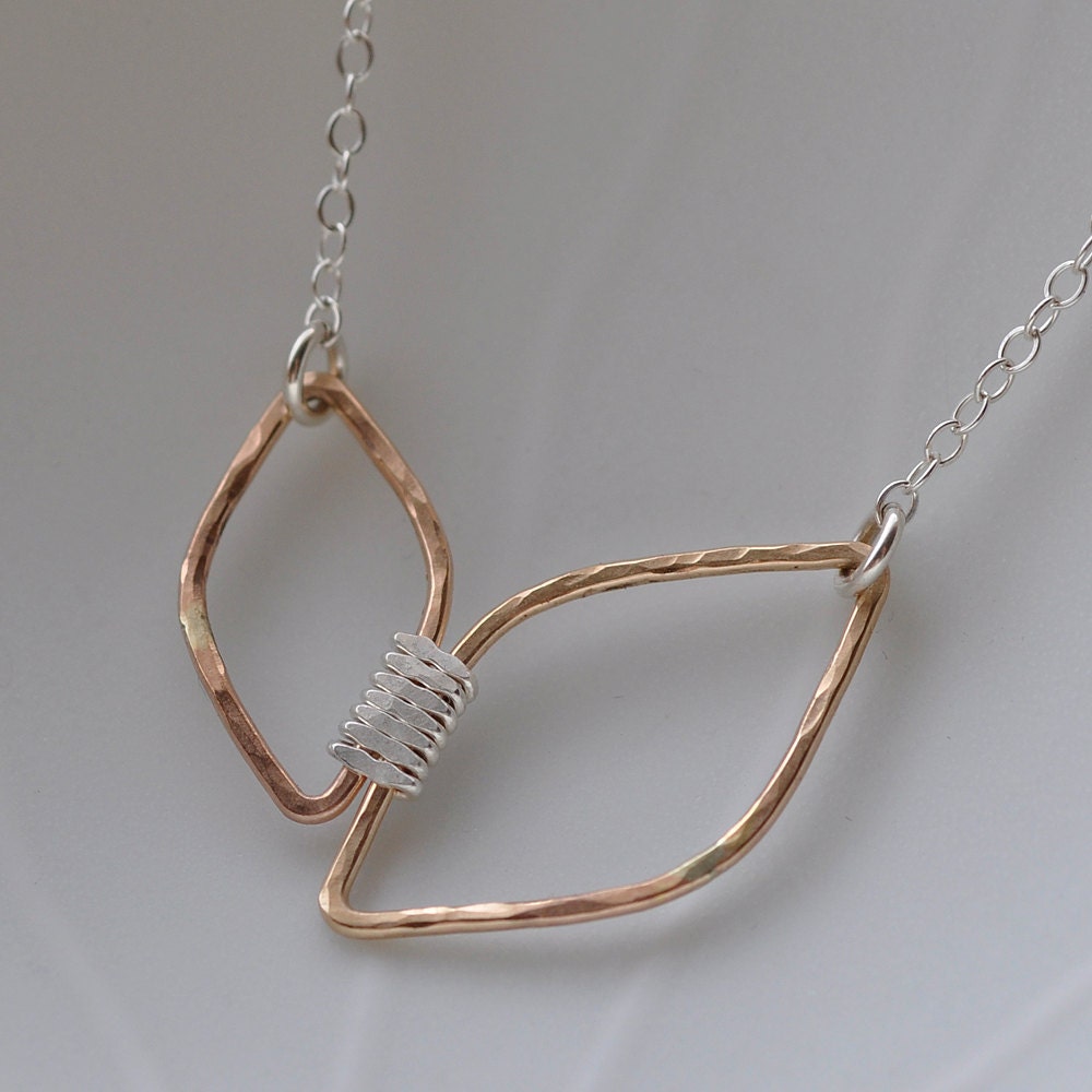 FREE Shipping - Handmade 14k Gold fill & Silver Petite Petal Necklace