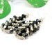 Womens Beaded Earrings Silver and Black Bead Weaving