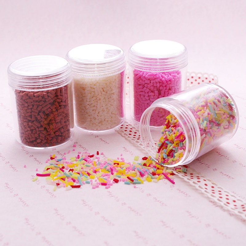 Polymer Clay Fake/Faux Sprinkles Toppings Flakes - 6grams per set (Pick your color)
