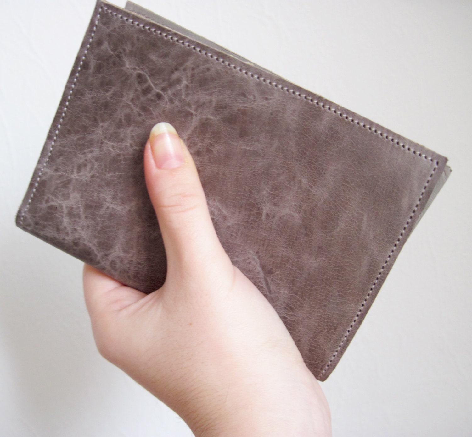 SUPER SALE Grey Leather Wallet