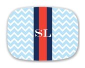 Monogrammed Melamine Platter - CHEVRON Collection - you pick color