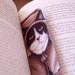 Black and White Cat Bookmark, Goodwife Pilgrim Cat, Laminated Paper Bookmark