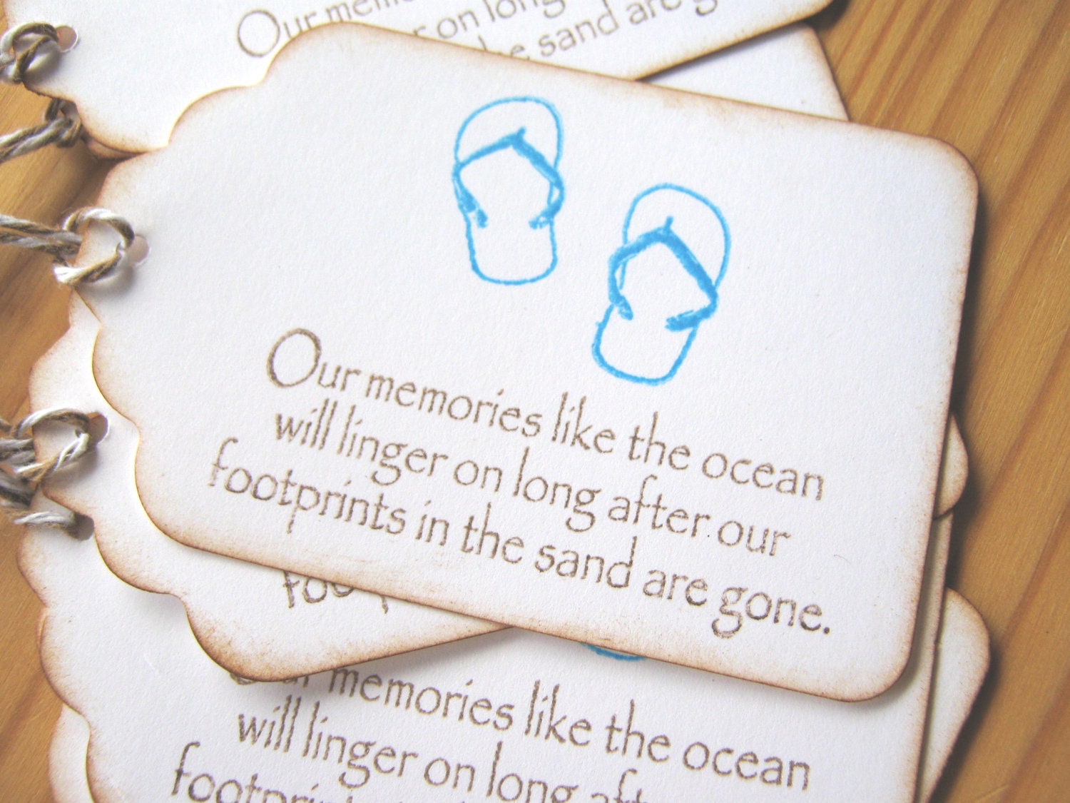 Flip Flops Footprints in the Sand Gift Tags