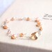 Pearl Bridal Jewelry, Pearl crystal bracelet, peach pearl bracelet