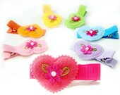 Pick 1 - scalloped edge heart hair clip -  no slip clip