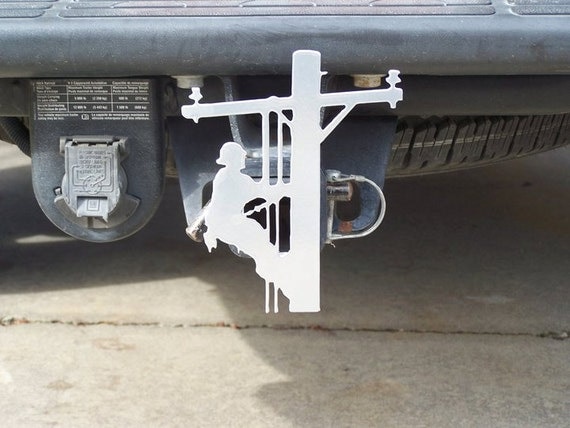 Lineman Trailer Hitch Cover by METALMASTERSINC on Etsy