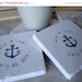 DADS DAY SALE Personalized Nautical Coasters, Set of 4