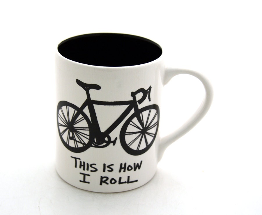 Bike Mug Bicycle This is How I Roll- earthenware - LennyMud