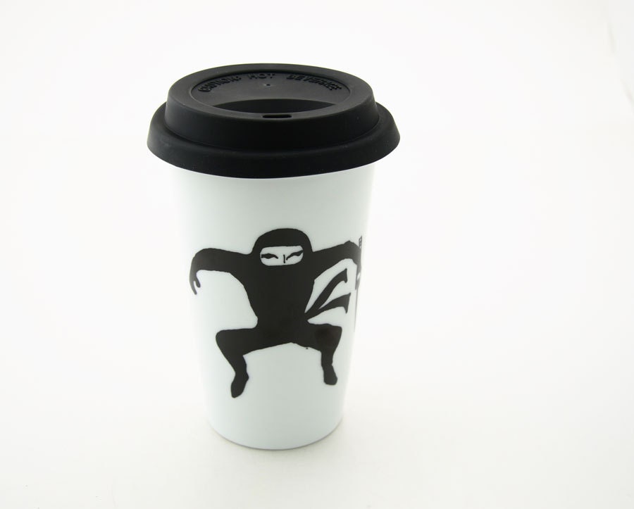 Ninja Travel Mug Eco Friendly Cup Double Walled Porcelain