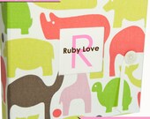 Baby Book . Dwell Studio Pink and Green Animals Album . Ruby Love Modern "Baby Book"