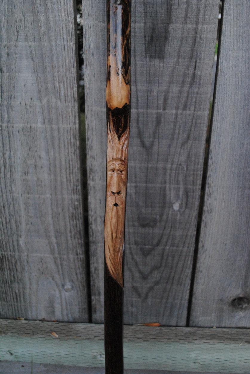 Hiking Stick....Carved Walnut....12-117