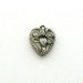 Antique Victorian Puffy Heart Charm. Floral. Lily. Flower.