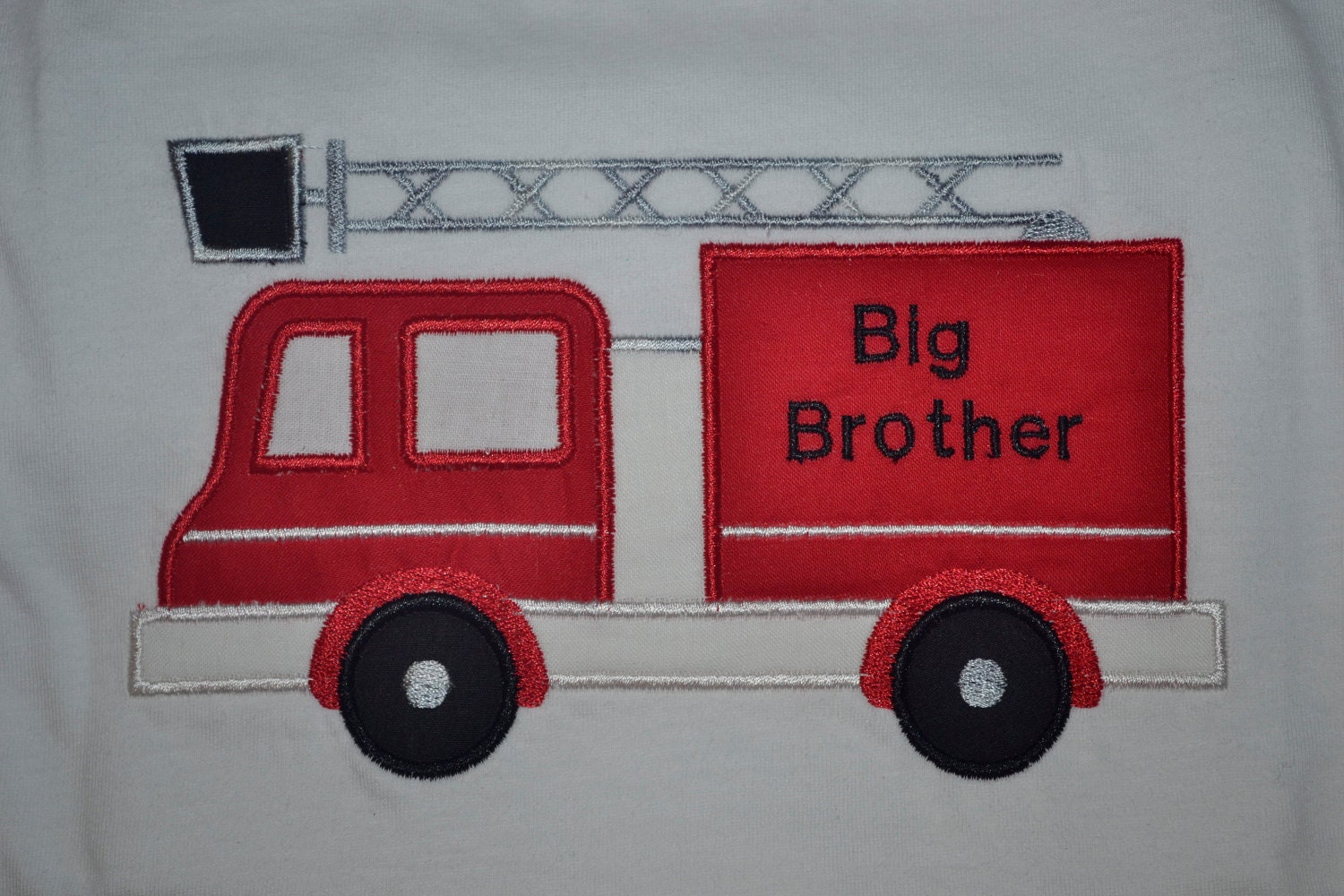 Big Brother / Little Brother Fire Truck Applique Shirt