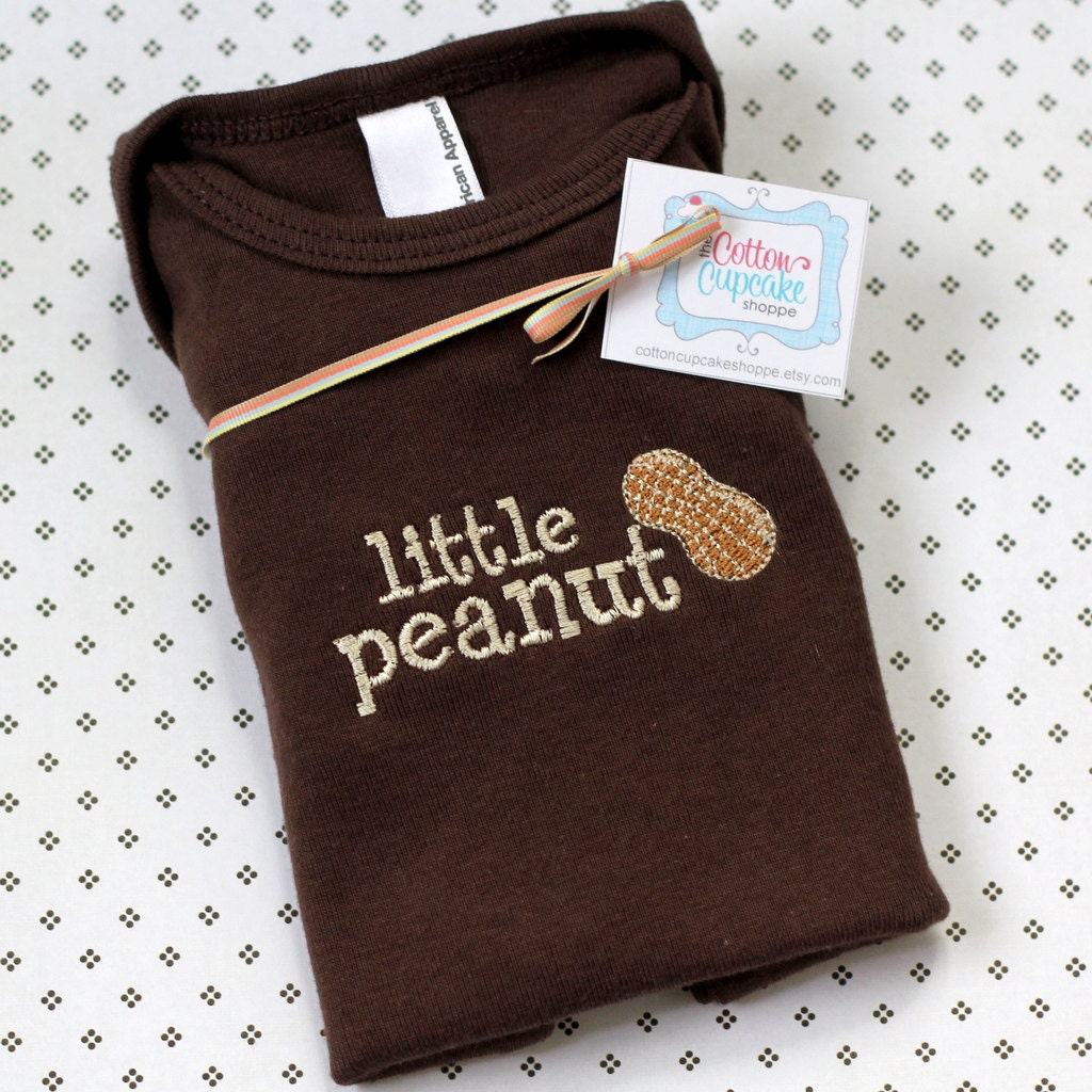 Little Peanut Baby Shirt - Chocolate Brown American Apparel One-Piece Baby Shirt