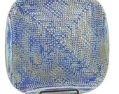 Bridges Pottery Cheese Plate Specialty Plate in Electric Blue Moss Ready to Ship