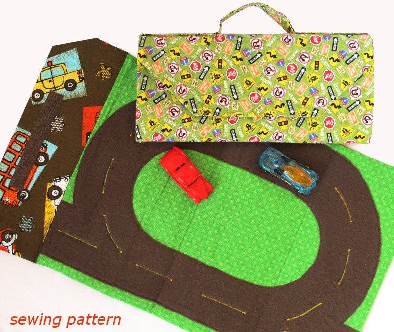 Toy Car Track and Tote Play Mat immediate download of PDF SEWING PATTERN