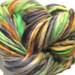 HALF OFF SALE handspun yarn Witch's Brew thick and thin bulky  yarn, 60 yards, orange black green falkland wool halloween yarn