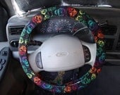 Steering Wheel Cover Skulls Rainbow Skeleton