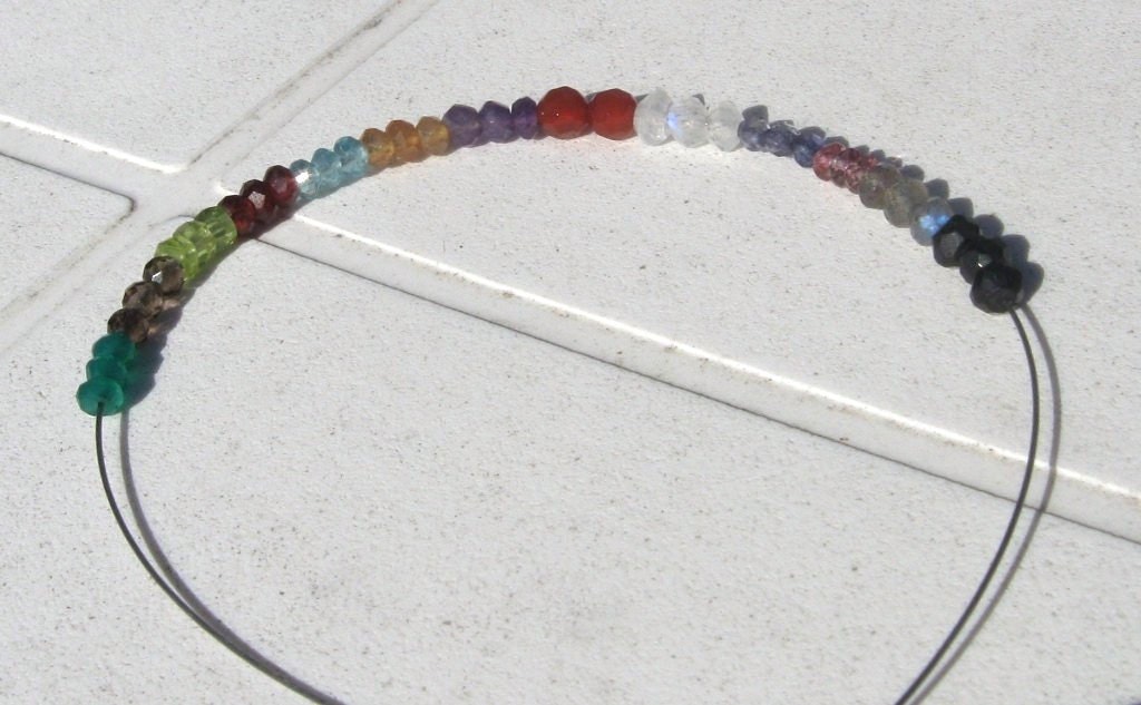 Sterling Silver Arrow Necklace with Gemstones- Inspired by Dianna Agron on Cosmopolitan Magazine