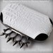 Bag, Clutch, CROCODILE, CROCCO GATOR Spikes Knuckle Duster Colorblock Purse Gunmetal Frame TianaCHE