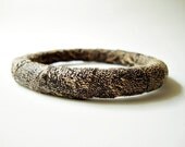 Fabric Stacking Bangle Bracelet in Cognac Faux Leather