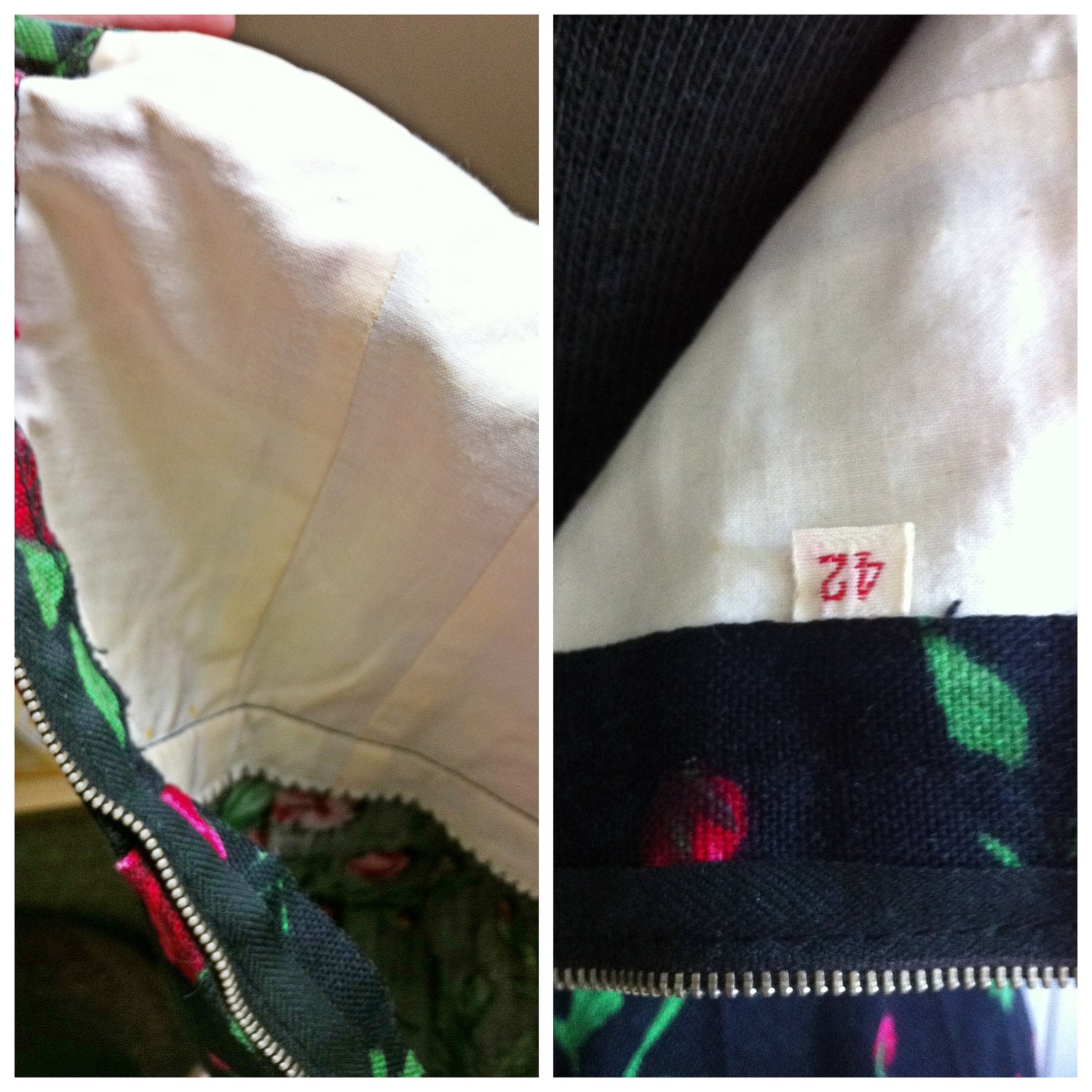 Vintage 1970s Rose Dirndl Dress