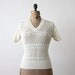 vintage white eyelet sweater