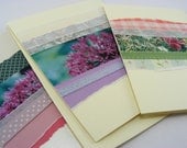 Blank Handmade Cards, Paper Collage Pink Allium, Set of 3 A6 Cards  by Jessica Sherriff