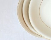 Three Small Vintage White and Gold Bowls