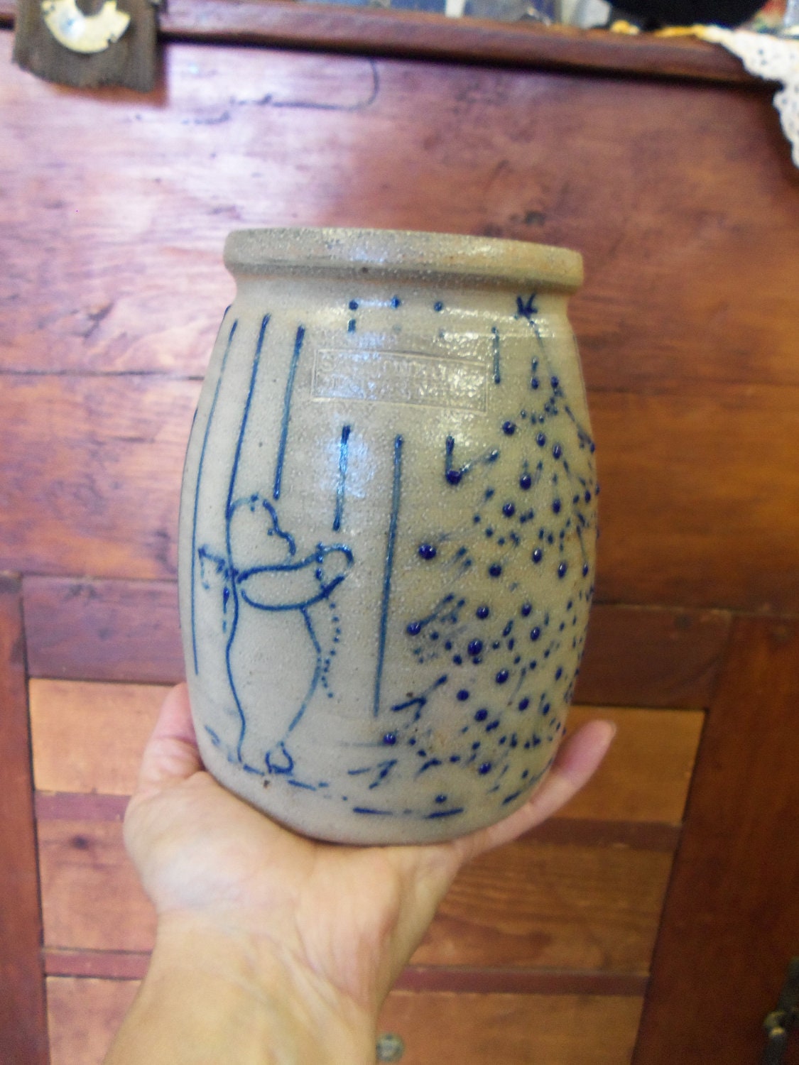 Vintage Salmon Falls Pottery Helen Berg Bear Vase by rustysecrets