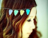 Demeter Chains HeadPiece - Patina Bright Pantone Brass Leaves  - Domestic Free Shipping