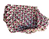 60s Vintage Psychedelic Fabric, Lightweight Dress Fabric Bold Floral Geometrics 3 yards
