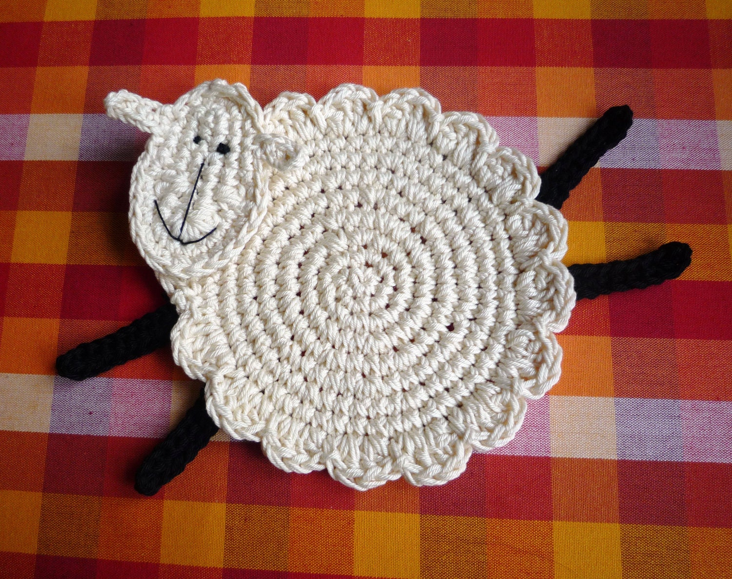 Crochet Sheep Coasters Pattern, DIY