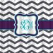 Personalized Shower Curtain - Dk Grey & White Chevron with Accent colors of your choice