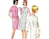 1960s Slim Shirt Dress Vintage Pattern McCalls 8299 French Darts Bust 31