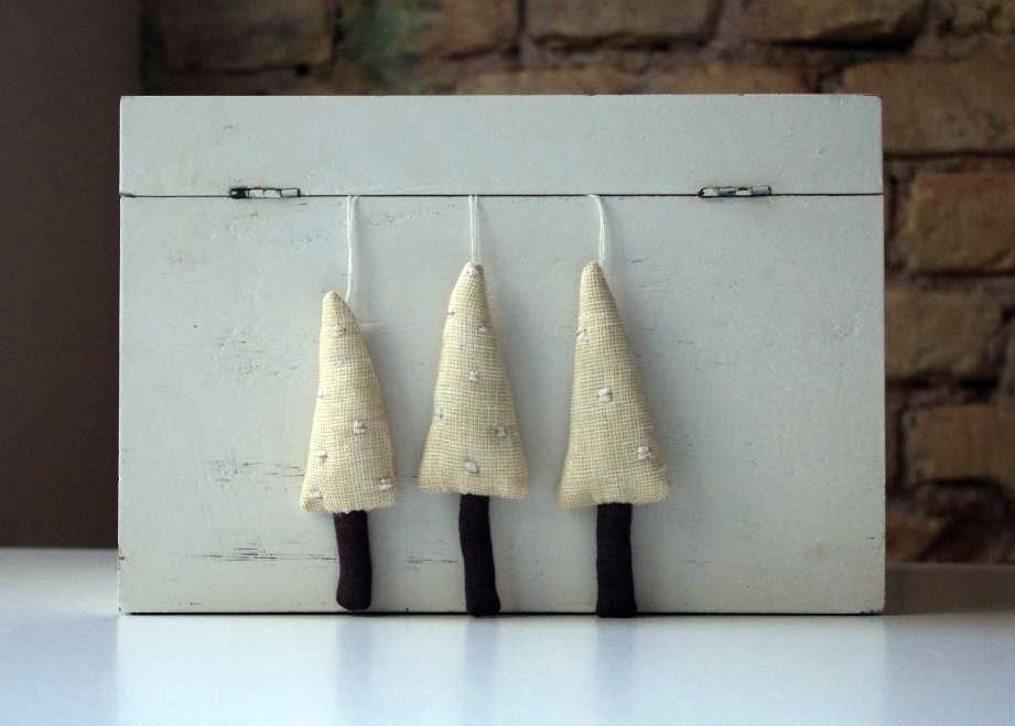Holiday ornaments.  A set of 3  Christmas trees