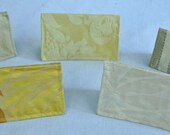 Eco Women's Card Cases or Wallets from Upcycled Gold Silk Monogrammed Personalized