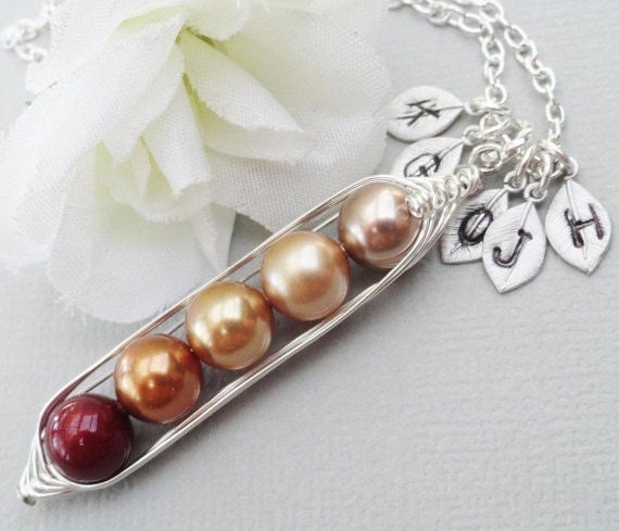 Sweet Peas In A Pod 2, 3,4 Or 5 Pearls Colors Of Fall - Pick And Mix Your Colors