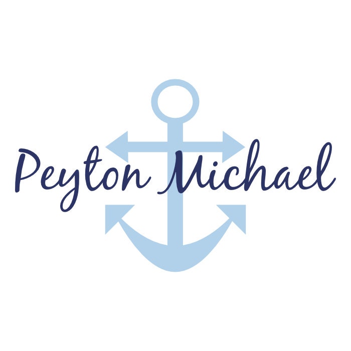 Anchor Wall Decal - Personalized Wall Decal Baby Nursery Children Boy Girl - Item 073