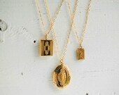 LOCKET Collection 3 Golden Locket Pendants Oval Book Envelope GOLD Wedding Bridal Party